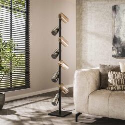 Vloerlamp Cylinder Glass 8-lichts / Artic zwart