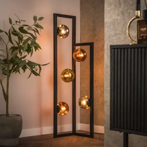 Vloerlamp Stellar 5-lichts / Artic zwart