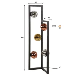 Vloerlamp Stellar 5-lichts / Artic zwart