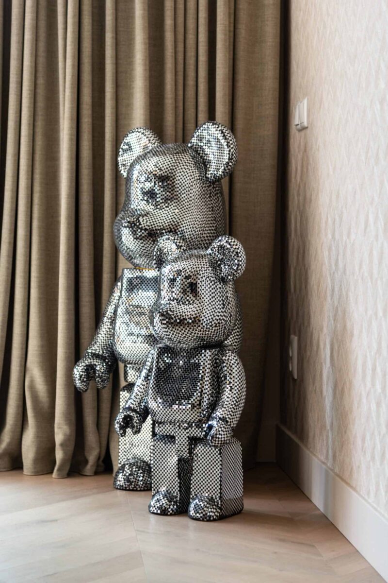 Decoratief object Bear silver small