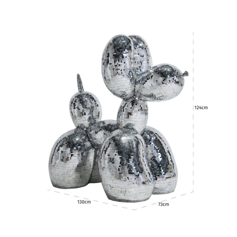 Decoratief object Dog silver large