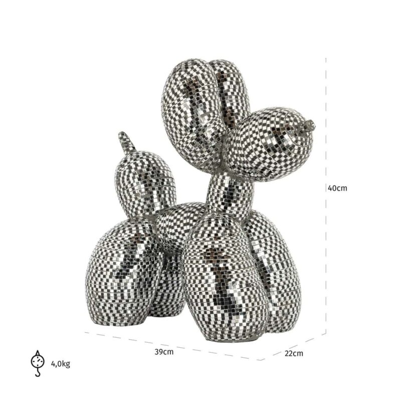 Decoratief object Dog silver small