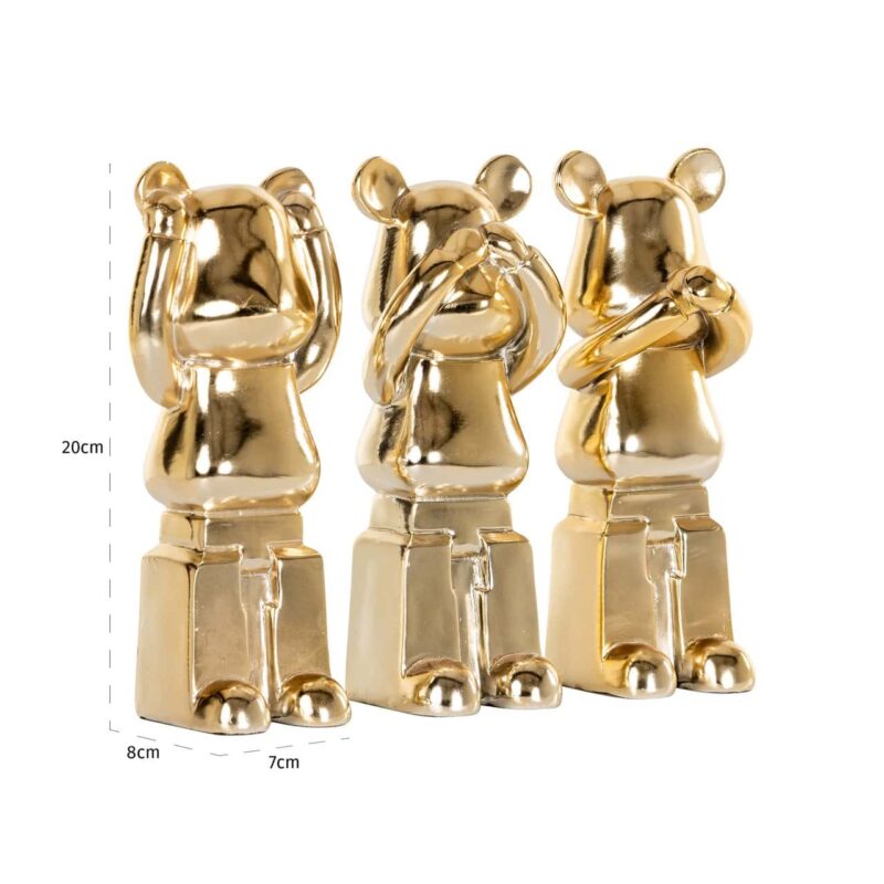 Decoratief object Berna gold (Set of 3)
