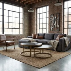 Salontafel Blackbone Brass black rustic (Set of 2)