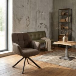 Alba armstoel Alpine dark brown 18 met landelijk modern design
