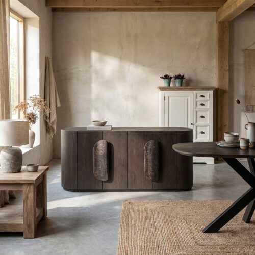 Allure dressoir donkerbruin met hotelchique stijl en espresso kleurtint