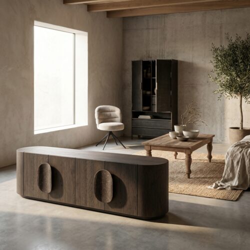 Allure TV-meubel donkerbruin 180 cm, hotelstijl, bruin, gemonteerd