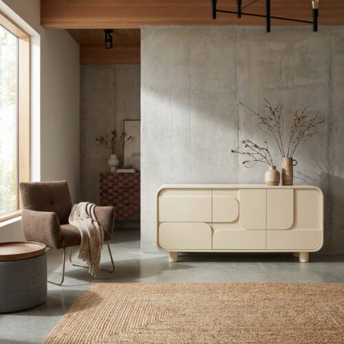 Alviano dressoir Japandi stijl beige gemonteerd