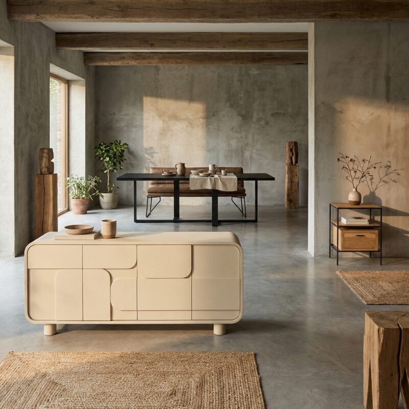 Alviano dressoir Japandi stijl beige gemonteerd