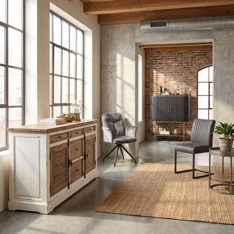 Amanda dressoir landelijk romantisch wit 160 cm