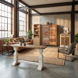 Amanda landelijke haltafel wit 145 cm lang en 40 cm breed