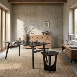 Rechthoekige eetkamertafel in espresso-hout uit de Aura collectie