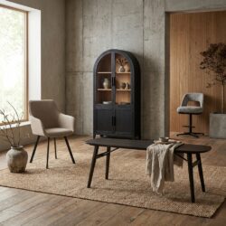 Aura eetkamertafel deens ovaal espresso in bruin acaciahout