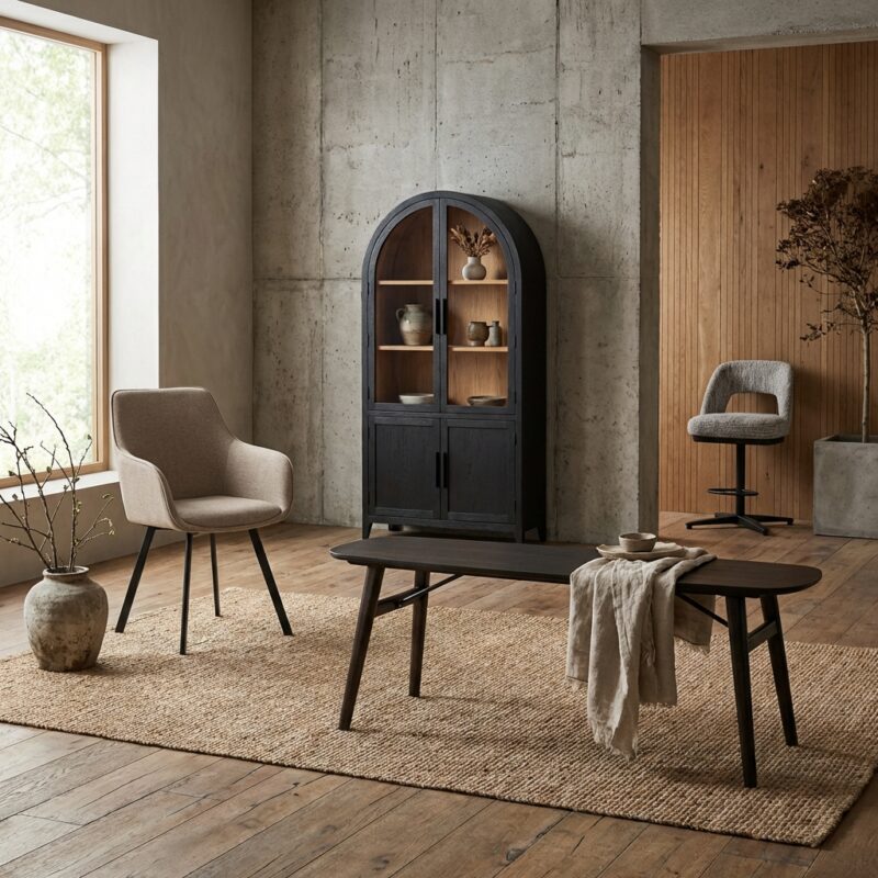 Aura eetkamertafel deens ovaal espresso in bruin acaciahout