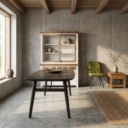 Aura eetkamertafel Deens ovaal espressobruin Acacia