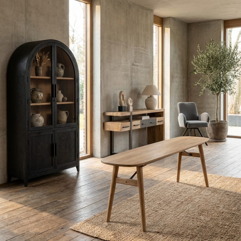 Aura eetkamertafel deens ovaal in natuurlijk hout