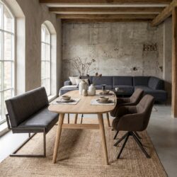 Aura eetkamertafel deens ovaal in natuurlijk hout