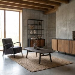 Aura salontafel deens ovaal espresso bruin landelijk modern