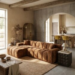 Bank Cube lovely cinnamon 3-seater + lounge left