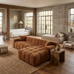 Bank Cube lovely cinnamon 3-seater lounge left modern design