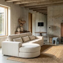 Bank Felix wit chenille 2,5-seater lounge meubel