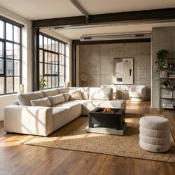 bank-lund-cream-fusion-3-seater-ottoman-left Bank Lund cream fusion 3-seater + ottoman left, comfortabel en modern