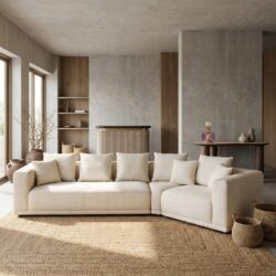 Bank Lusso Niagara Beige 4-zits, modern en comfortabel