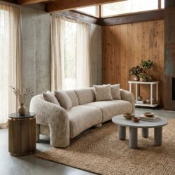 Bank Milania trendy nature, beige, katoen en multiplex