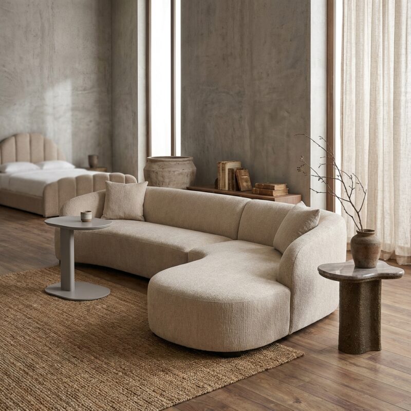 Bank Pandora beige angora lounge right