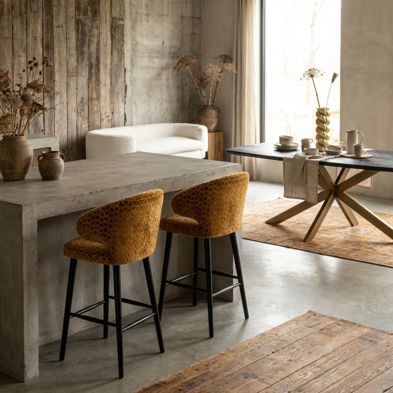 Barstoel Indigo old gold triangle