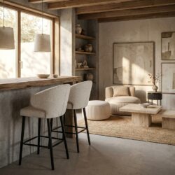 Barstoel Indigo white bouclé