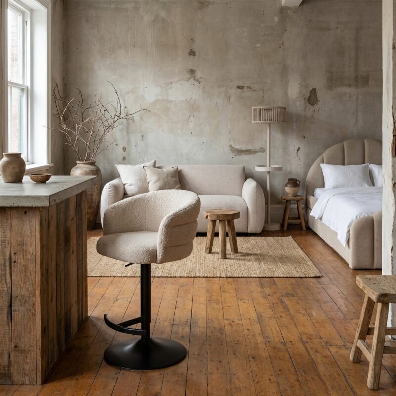 Barstoel Nikki biscotti swivel fire retardant