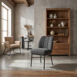 Barzio eetkamerstoel Oasis 87 Slate, landelijk modern, grijs frame