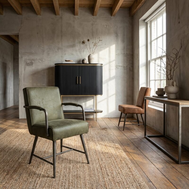 Belmonte Armstoel - fabric Cherokee 13 green