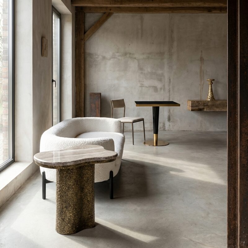 Bijzettafel Abandos brass antique compact met messingkleurige afwerking