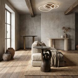 Ape bijzettafel in brons met veiligheidsglas en aluminium