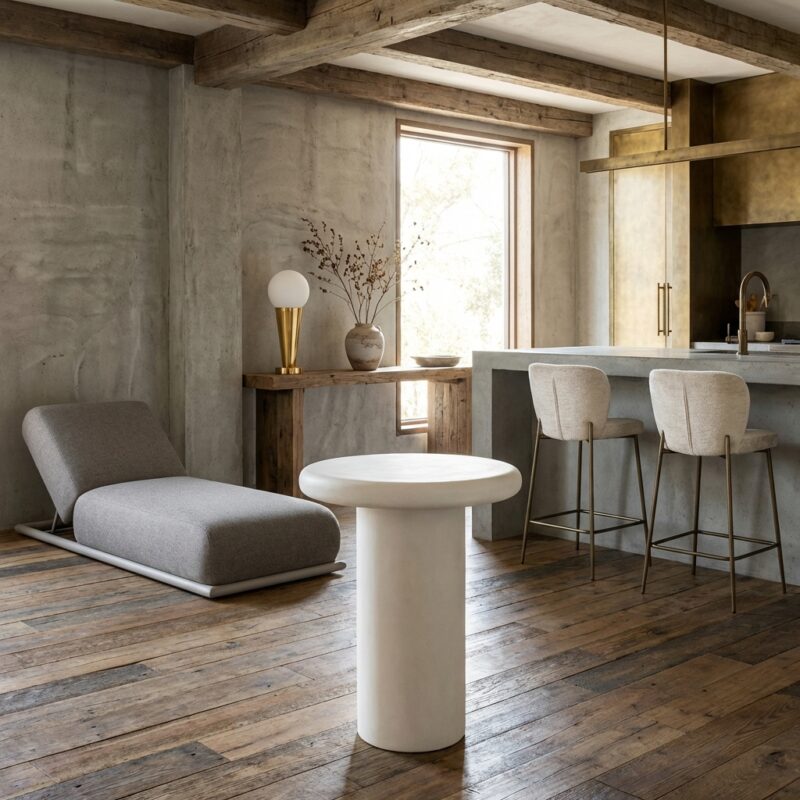 Bijzettafel Bloomstone white