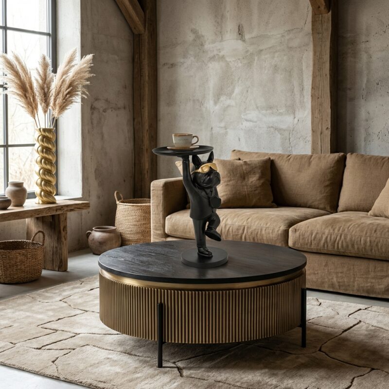 Bijzettafel Bullie black/gold