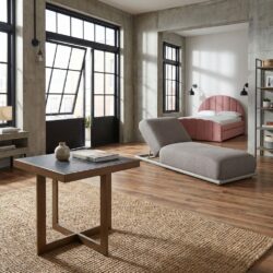 Bijzettafel Cambon dark coffee, goud, eiken fineer, modern stijl