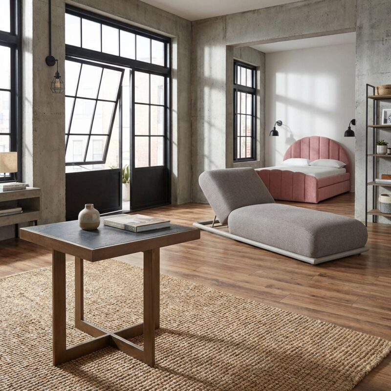 Bijzettafel Cambon dark coffee, goud, eiken fineer, modern stijl