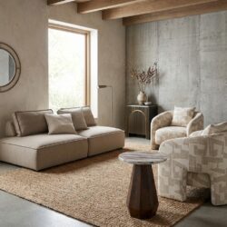 Bijzettafel Oberoy Blush beige 45Ø