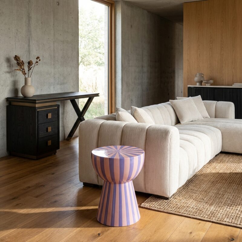 Bijzettafel Valeria roze ijzerhandgemaakt