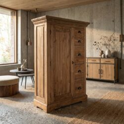 Bologna spekkast in bruin recycled teak met klassieke stijl en gemonteerd