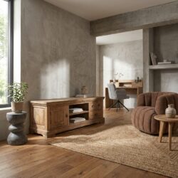 Bologna klassiek TV-meubel in bruin recyclead teak met klassieke stijl