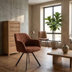 Bruno Armstoel - fabric Nature 500 Pearl copper (draaibaar)