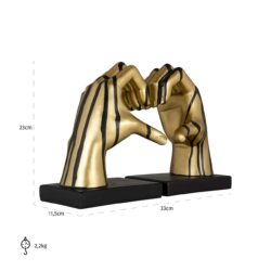Boekenstandaard Love black/gold in interieur, goud en zwart, polyresin