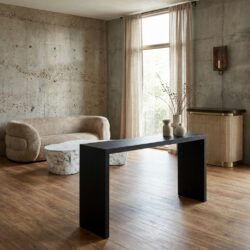 Console Oakura zwarte wandtafel van zwart eiken fineer