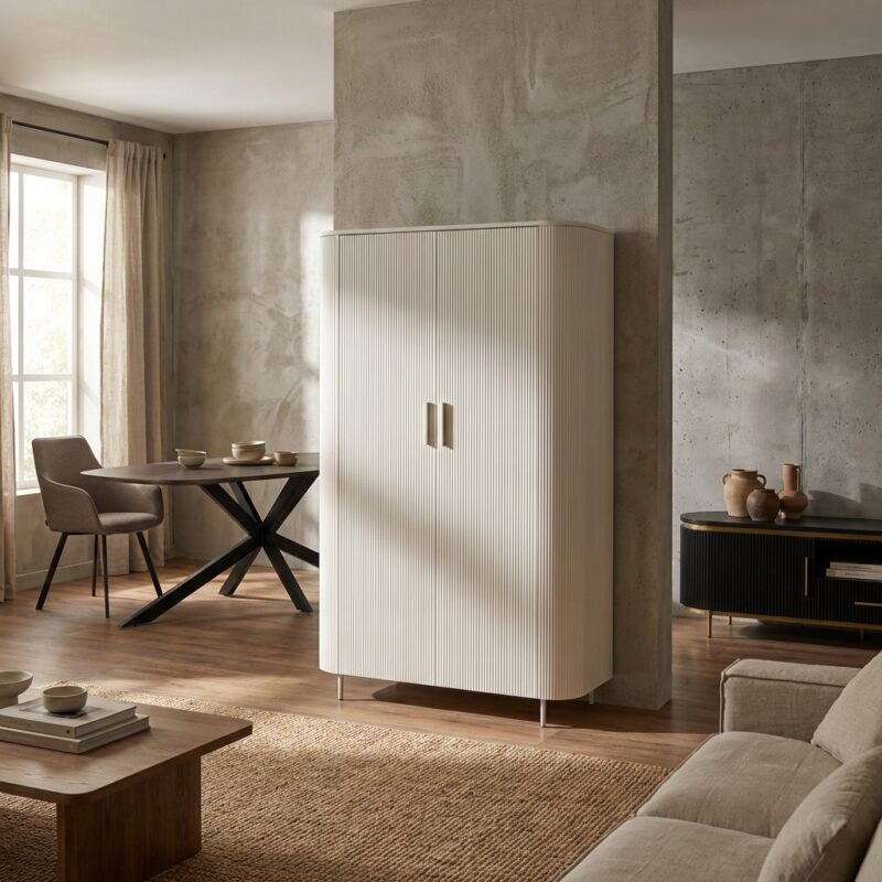 Corbetta wandkast Japandi stijl beige hout