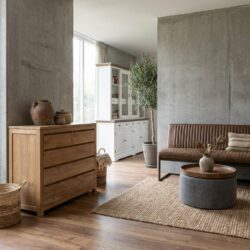 Corona Ladekast 110 cm, landelijk stijl, bruin kleurtint, teakhout