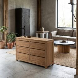 Corona ladekast 60 cm, landelijk stijl, bruin, teakhout